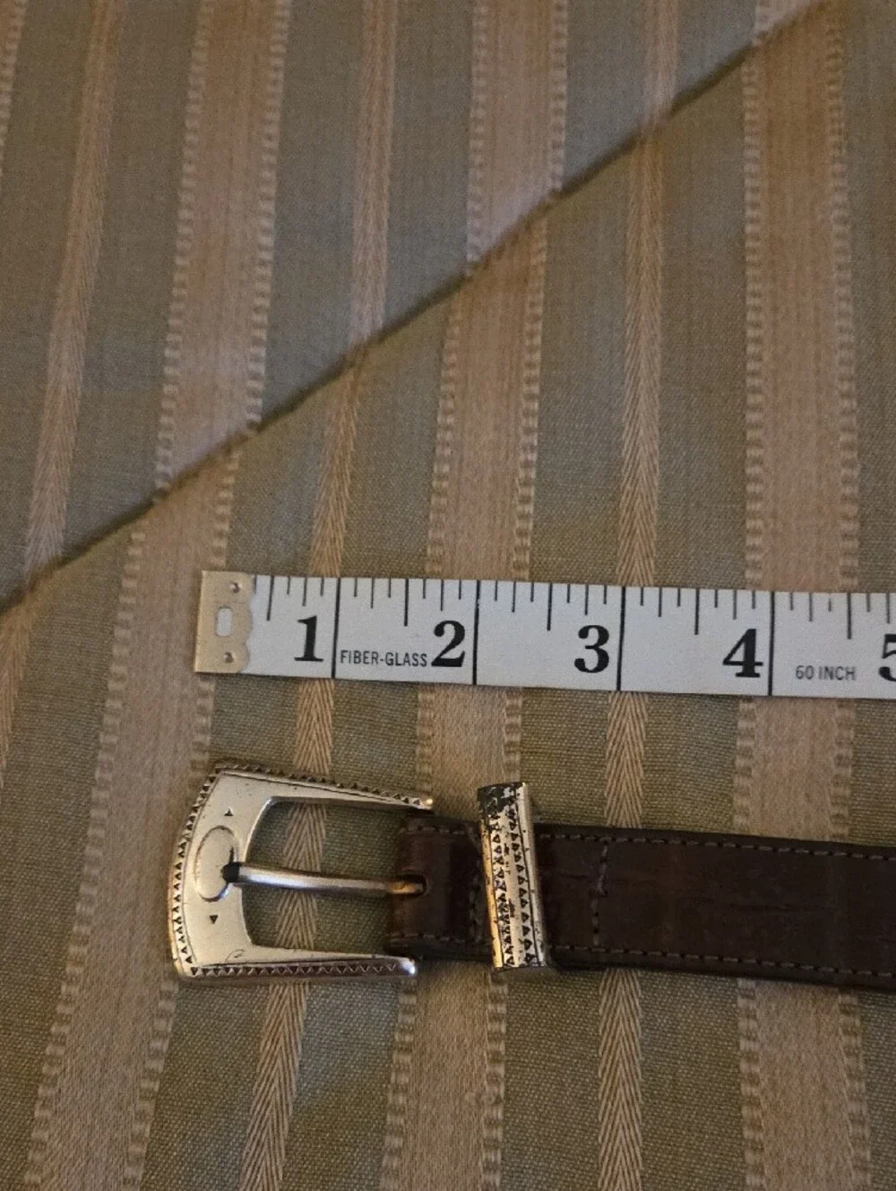 Brighton Brown Leather Belt with Silver Accents